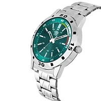 SWADESI STUFF Analogue Men's Watch (Black, Green  Blue Dial Silver Colored Strap) (Pack of 3)-thumb2