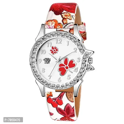 SWADESI STUFF Analogue Women's Watch (White Dial Red Colored Strap)