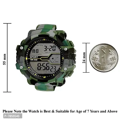 SWADESI STUFF Digital Boy's Watch (Multicolored Dial, Green Colored Strap)-thumb3