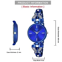 Swadesi Stuff Exclusive Luxury Butterfly Stainless Strap Analog Watch for Women and Girls (Blue)-thumb1