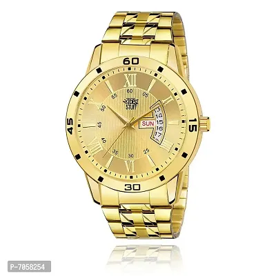 SWADESI STUFF ALL-METAL WATCHES Analogue Gold Dial Men's Watch (Gold Dial Gold Colored Strap)