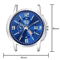 SWADESI STUFF Blue Dial Day and Date Functioning Analogue Watch for Men's-thumb2