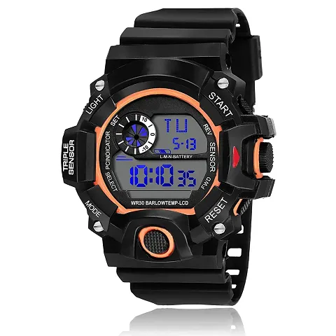 Scapper Analog Digital Quartz Men's Boys Watch with Silicone Strap KKO-5600 (Black)