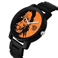 Swadesi Stuff Analogue Orange Dial Lord Hanuman Metal Strap Watch for Men and Boy-thumb1