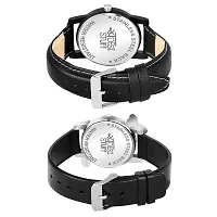 SWADESI STUFF Embellished  Studded Dial Analogue Black  White Dial Unisex Watch (Black  White Dial Black Colored Strap)-thumb3
