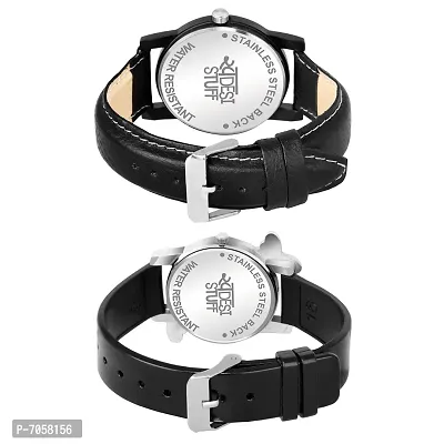 SWADESI STUFF Embellished  Studded Dial Analogue Black  White Dial Unisex Watch (Black  White Dial Black Colored Strap)-thumb4