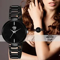 Swadesi Stuff Luxury Analogue Women's Watch (Black Dial Black Colored Strap)-thumb4