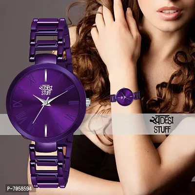 Swadesi Stuff Luxury Analogue Women's Watch (Purple Dial Purple Colored Strap)-thumb5