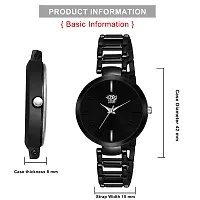 Swadesi Stuff Luxury Analogue Women's Watch (Black Dial Black Colored Strap)-thumb1