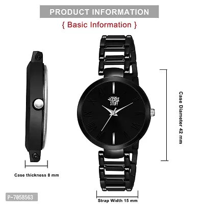 Swadesi Stuff Luxury Analogue Women's Watch (Black Dial Black Colored Strap)-thumb2