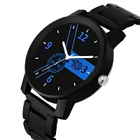 SWADESI STUFF Analogue Men's Watch (Blue Dial Black Colored Strap)-thumb1