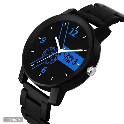 SWADESI STUFF Analogue Men's Watch (Blue Dial Black Colored Strap)-thumb2