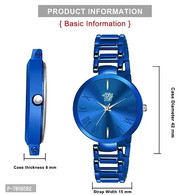 Swadesi Stuff Luxury Analogue Women's Watch (Blue Dial Blue Colored Strap)-thumb2