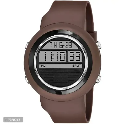Swadesi Stuff Multi Function Day and Date Alarm Kids Sports Digital Watch for Boys  Girls (Brown)