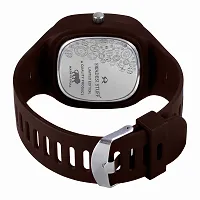 Swadesi Stuff Square Multi Dial 7 Day Stylish Desinger Silicon Strap Analog Watch - for Boys (Brown)-thumb2
