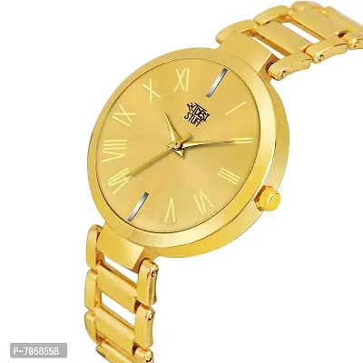 Swadesi Stuff Luxury Analogue Women's Watch (Gold Dial Gold Colored Strap)-thumb3