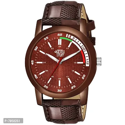 Swadesi Stuff Analogue Brown Dial Leather Strap Watch for Men s  Boy's