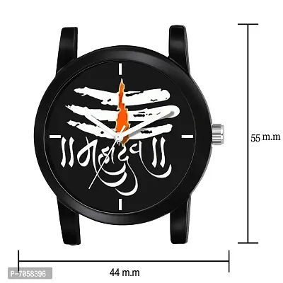 Swadesi Stuff Analogue Black Dial Leather Strap Mahadev Watch for Men and Boy-thumb3
