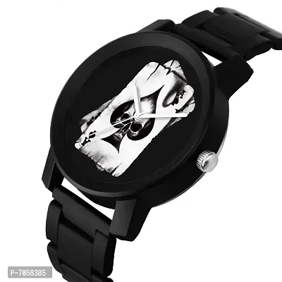 Swadesi Stuff Analogue Black Dial Metal Strap Watch for Men and Boy-thumb2