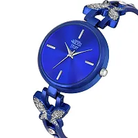 Swadesi Stuff Exclusive Luxury Butterfly Stainless Strap Analog Watch for Women and Girls (Blue)-thumb2