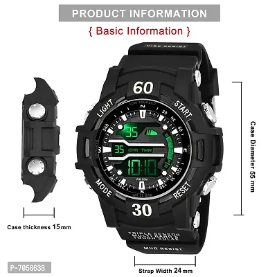 Swadesi Stuff Black Color Digital Multi Function 6 Multi Light Sport Watch for Men and Boys-thumb2