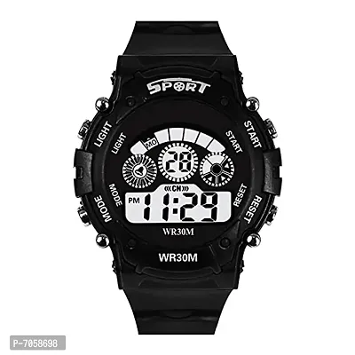 Swadesi Stuff Multi Function Sports Digital Kids Watch for Boys  Girls (Black)