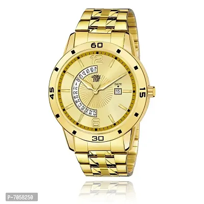SWADESI STUFF Analogue Men's Watch (Gold Dial Gold Colored Strap)