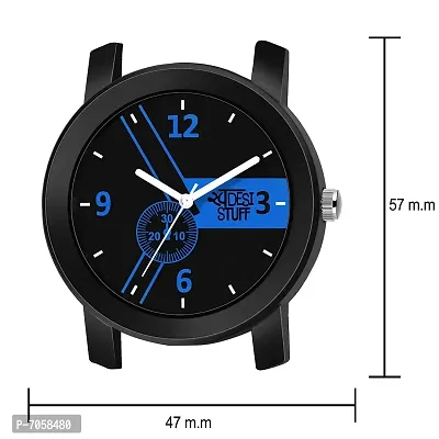 SWADESI STUFF Analogue Men's Watch (Blue Dial Black Colored Strap)-thumb4