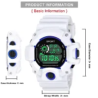 Swadesi Stuff White Dial Blue Ring Multi Function 7 Multi Light Digital Sport Watch for Men and Boys-thumb1