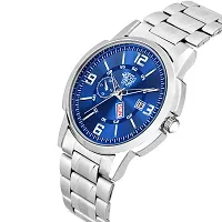 SWADESI STUFF Blue Dial Day and Date Functioning Analogue Watch for Men's-thumb1