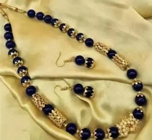 Gold Plated Beaded Classic Jewellery Set