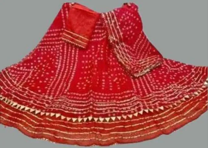 Stylish Cotton Printed Semi Stitched Lehenga Choli Set