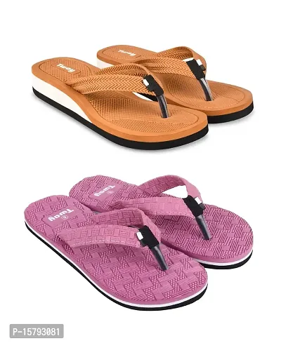 Tway Ladies Home use Hawai Slippers for women Casual Slippers pack of 2