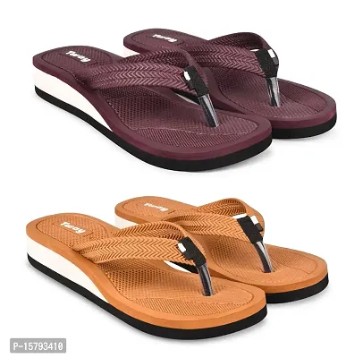 Tway Daily use Hawaii slipper chappal Flipflop for women and girls ladies slipper combo pack of 2
