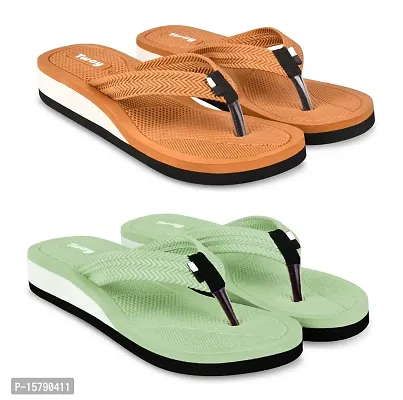 Tway Daily use Hawaii slipper chappal Flipflop for women and girls ladies slipper combo pack of 2