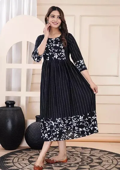 Fancy Rayon Anarkali Printed Kurta