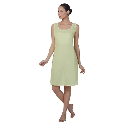 Kelika Lifestyle Womens Cotton Long Kurti Slip Camisole - Green