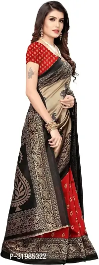 Stylish Red Cotton Silk Saree With Blouse Piece For Women-thumb3