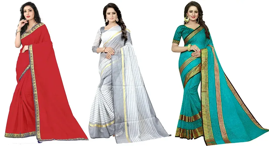  Cotton Silk Saree with Blouse piece 