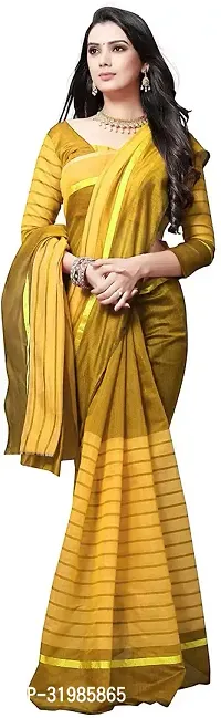 Stylish Multicoloured Cotton Silk Saree With Blouse Piece For Women-thumb2