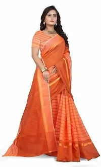 Stylish Multicoloured Cotton Silk Saree With Blouse Piece For Women-thumb1