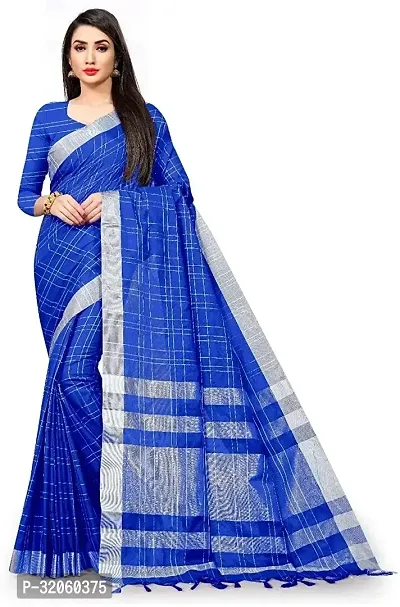 Stylish Art Silk Blue Printed Saree with Blouse piece For Women-thumb0