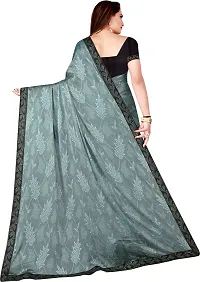 Stylish Grey Lycra Saree With Blouse Piece For Women-thumb2