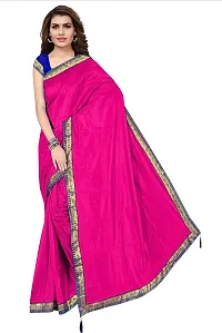 Stylish Pink Cotton Silk Saree With Blouse Piece For Women-thumb4