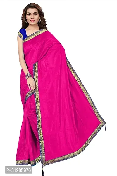 Stylish Pink Cotton Silk Saree With Blouse Piece For Women-thumb5