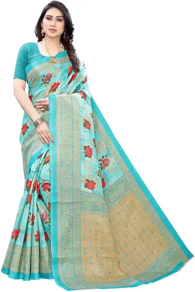 Fancy Art Silk Saree With Blouse Piece For Women