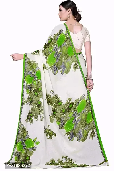 Stylish White Art Silk Saree With Blouse Piece For Women-thumb3