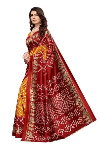 Stylish Maroon Art Silk Saree With Blouse Piece For Women-thumb1