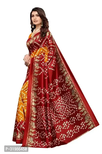 Stylish Maroon Art Silk Saree With Blouse Piece For Women-thumb2