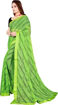 Stylish Green Cotton Silk Saree With Blouse Piece For Women-thumb1